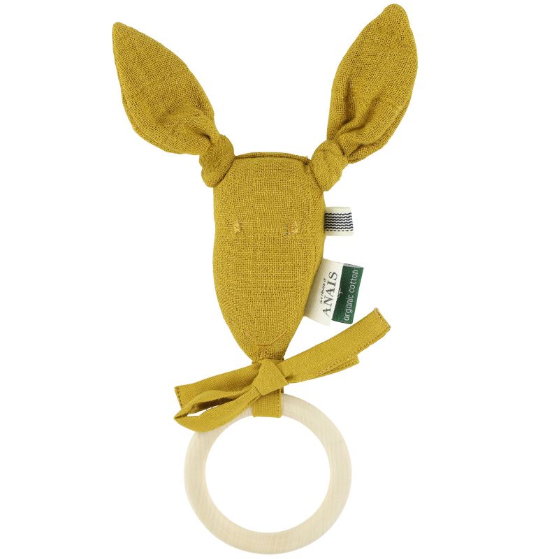 Anneau de dentition en bois kangourou Bliss Mustard  Trixie